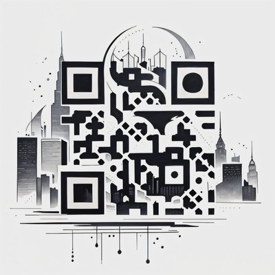 City Skyline Ink Tattoo QR Code for Temporary Tattoos