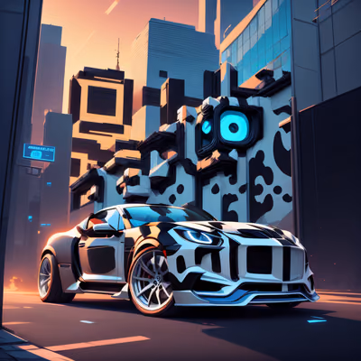 Spotted Sports Car Game Art QR Code for Posters — image 1