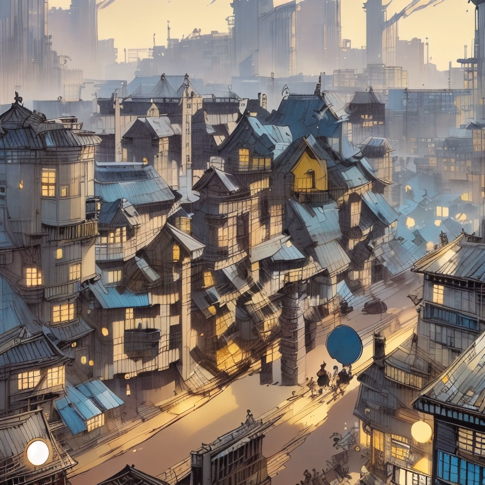 Misty Rooftop City Comic QR Code for Posters — image 1