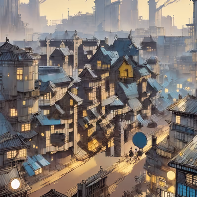 Misty Rooftop City Comic QR Code for Posters — image 1