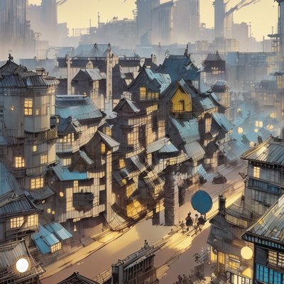 Misty Rooftop City Comic QR Code for Posters