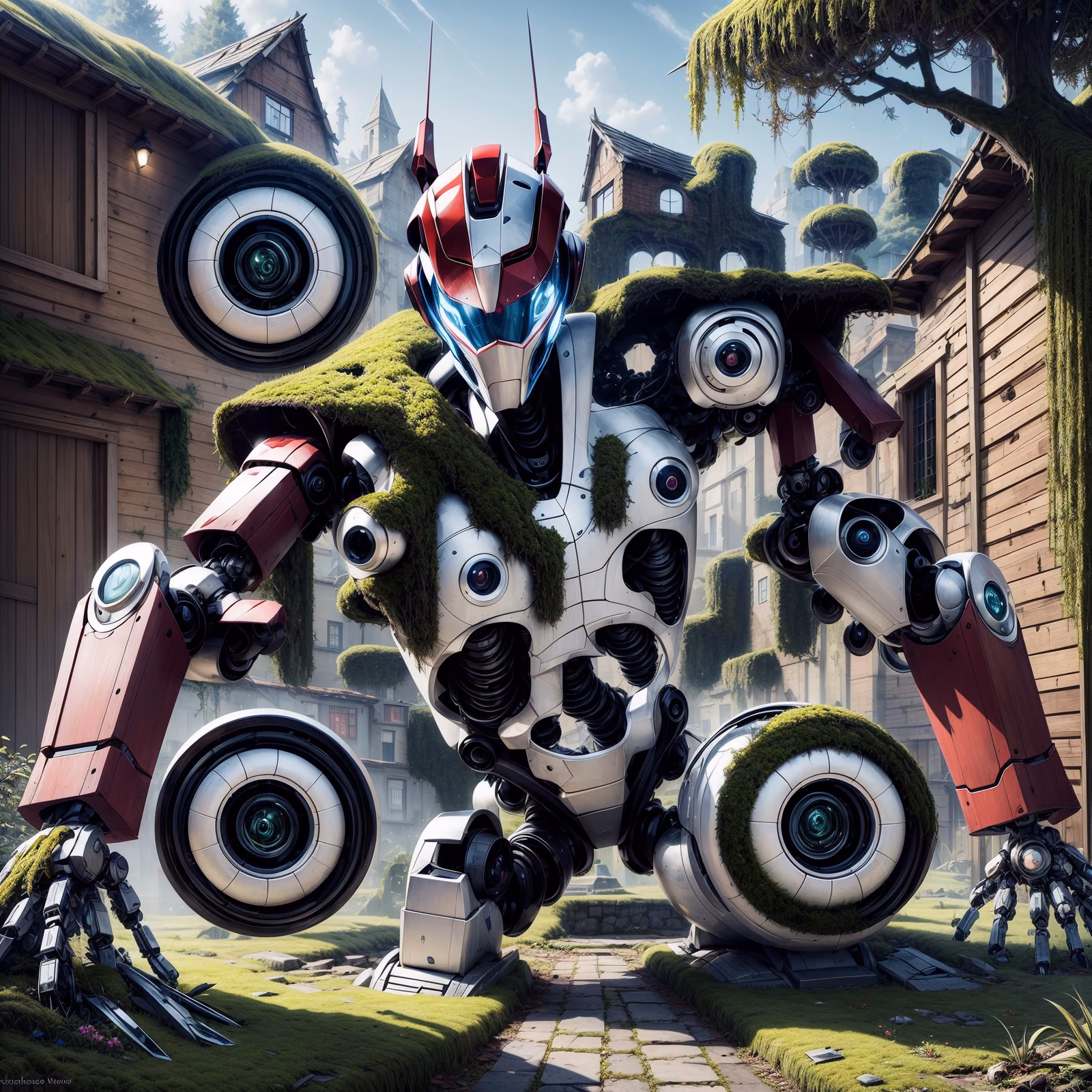 Moss Covered Giant Robot Village QR Code for Posters — image 1
