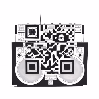 Boombox Ink Tattoo QR Code for Temporary Tattoos — image 1