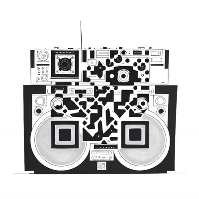 Boombox Ink Tattoo QR Code for Temporary Tattoos