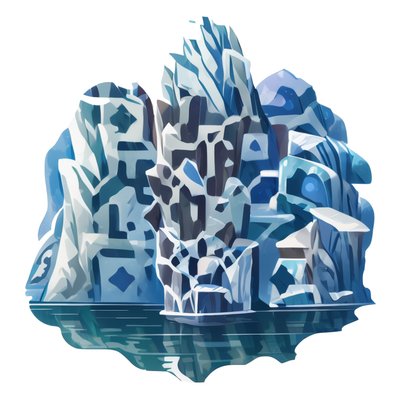 Iceberg Vector Sticker QR Code for Stickers