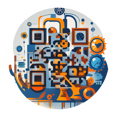 Tech Machinery Vector QR Code for Stickers — image 1