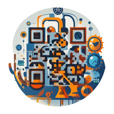 Tech Machinery Vector QR Code for Stickers