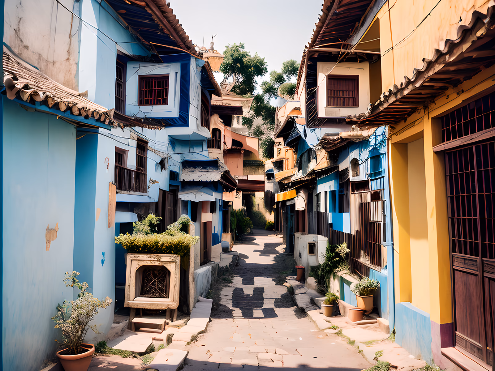 Colorful Alley Street Photography QR Code for Posters — image 1