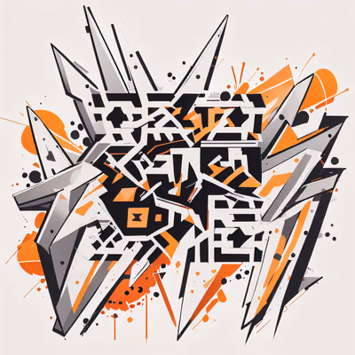 尖刺涂鸦字体二维码艺术,适用于服装 — 图片 1