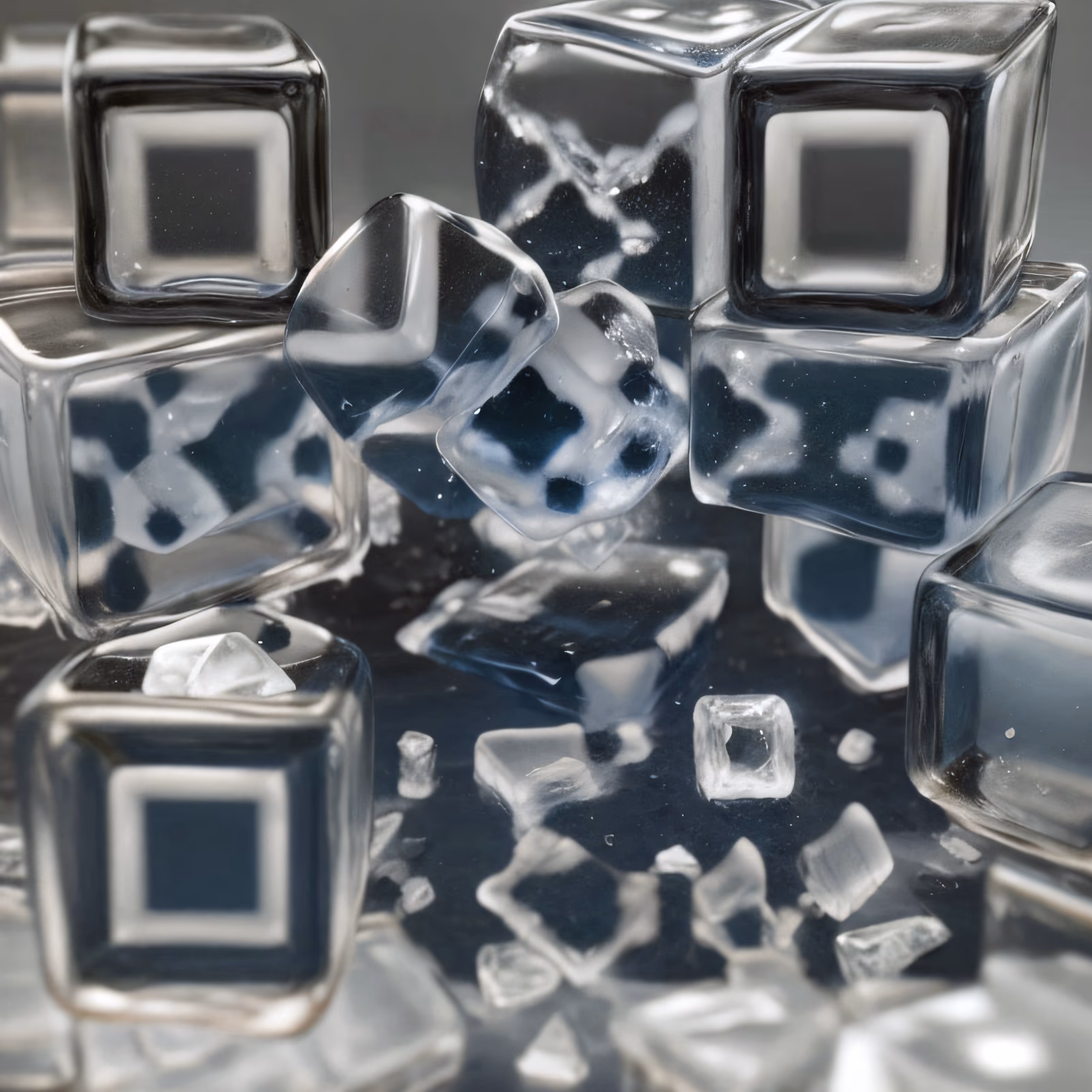 Стопка кубиков льда: гиперреалистичный постер с QR-кодом — изображение 1