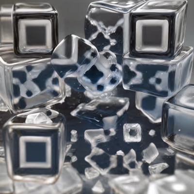 Стопка кубиков льда: гиперреалистичный постер с QR-кодом — изображение 1