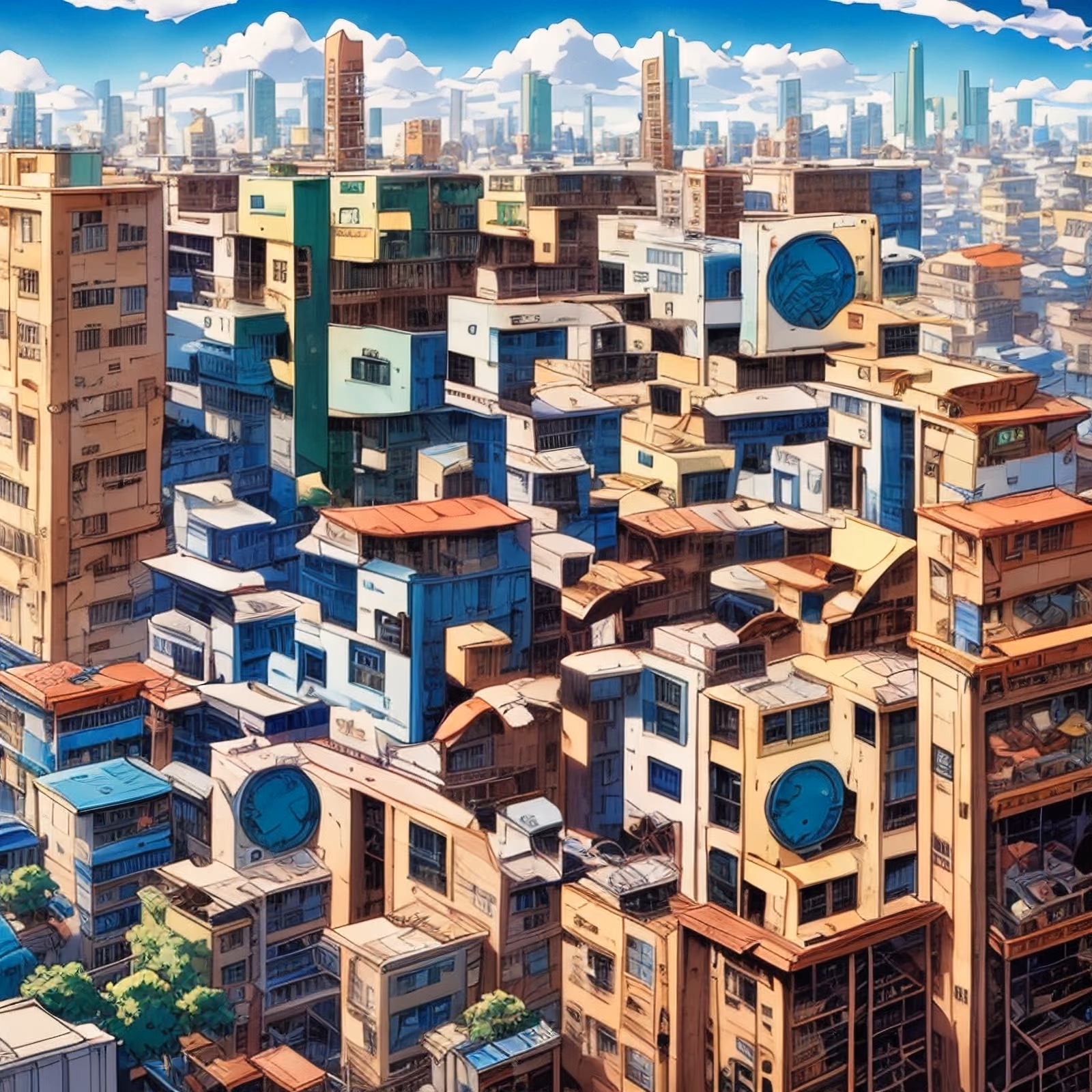 Dense Comic Book Cityscape QR Code for Posters — image 1