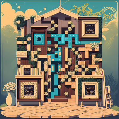 Retro Bookstore Facade Vector QR Code for Storefront Displays — image 1