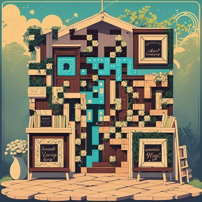 Retro Bookstore Facade Vector QR Code for Storefront Displays