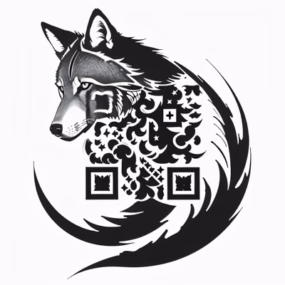 Wolf Crest Ink Tattoo QR Code for Temporary Tattoos — image 1