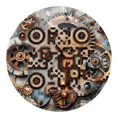 Steampunk Gears and Cogs QR Code for Stickers