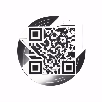 QR-код с геометрической татуировкой из плюща для временных тату — изображение 1