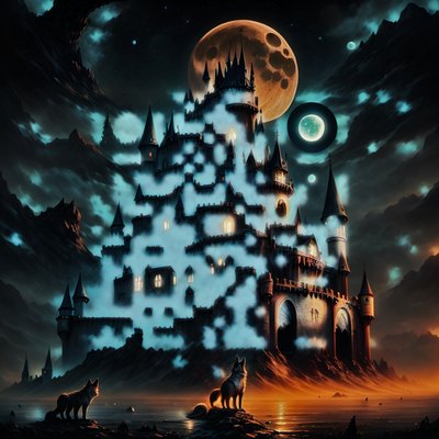 Vampire Castle Moonlit Gothic QR Code for Posters