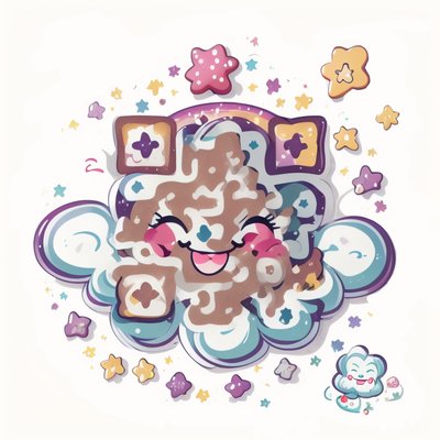 Kawaii Smiling Cloud Vector QR Code for Stickers