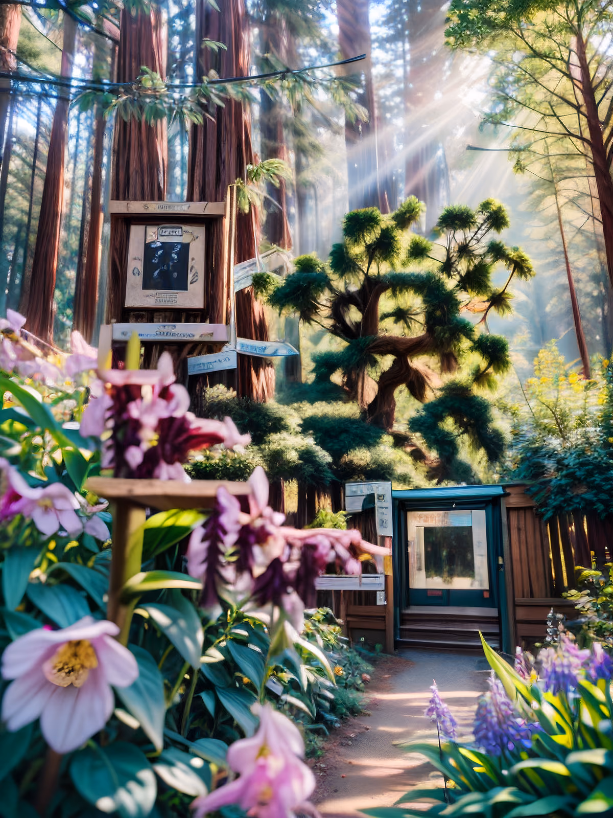Redwood Forest Trail Photorealistic QR Code Art — image 1