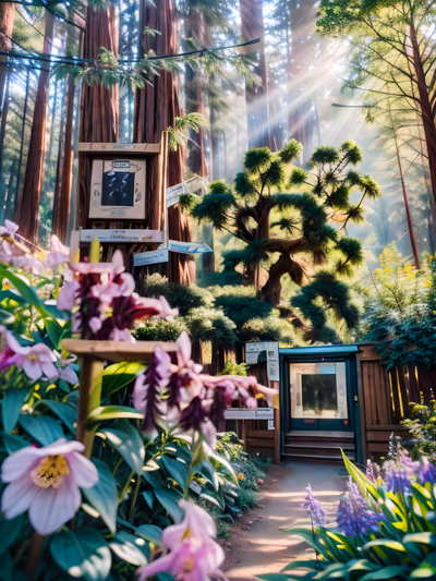 Redwood Forest Trail Photorealistic QR Code Art — image 1