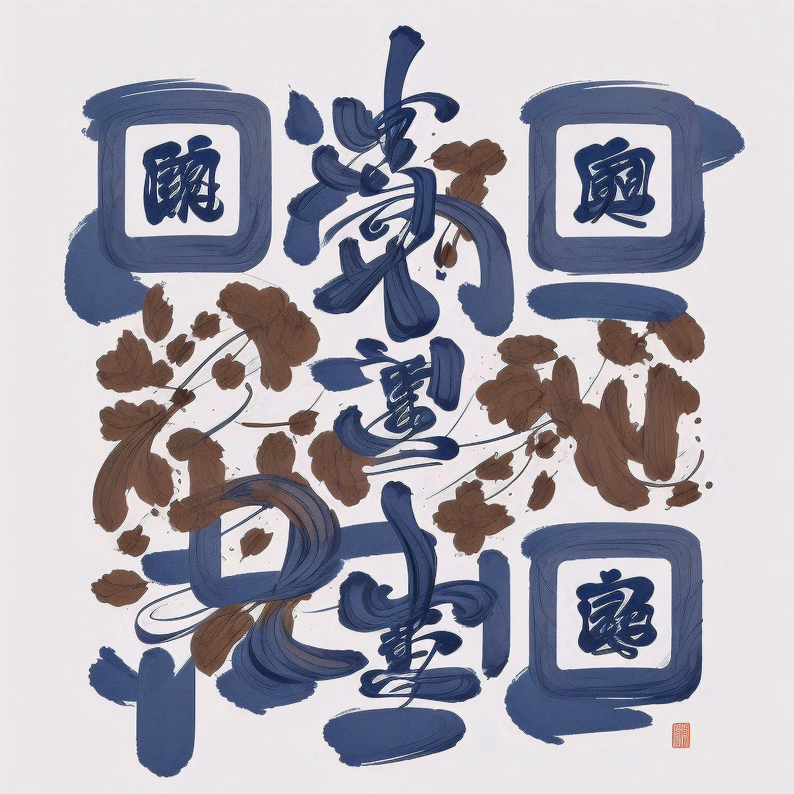 Chinese Brush Calligraphy Symbol QR Code Art — image 1