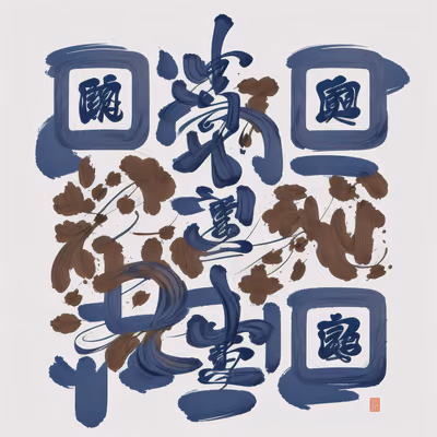 Chinese Brush Calligraphy Symbol QR Code Art — image 1