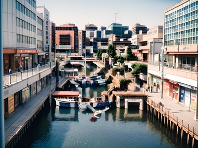 Riverside City Canal Film Photography QR Code for Posters
