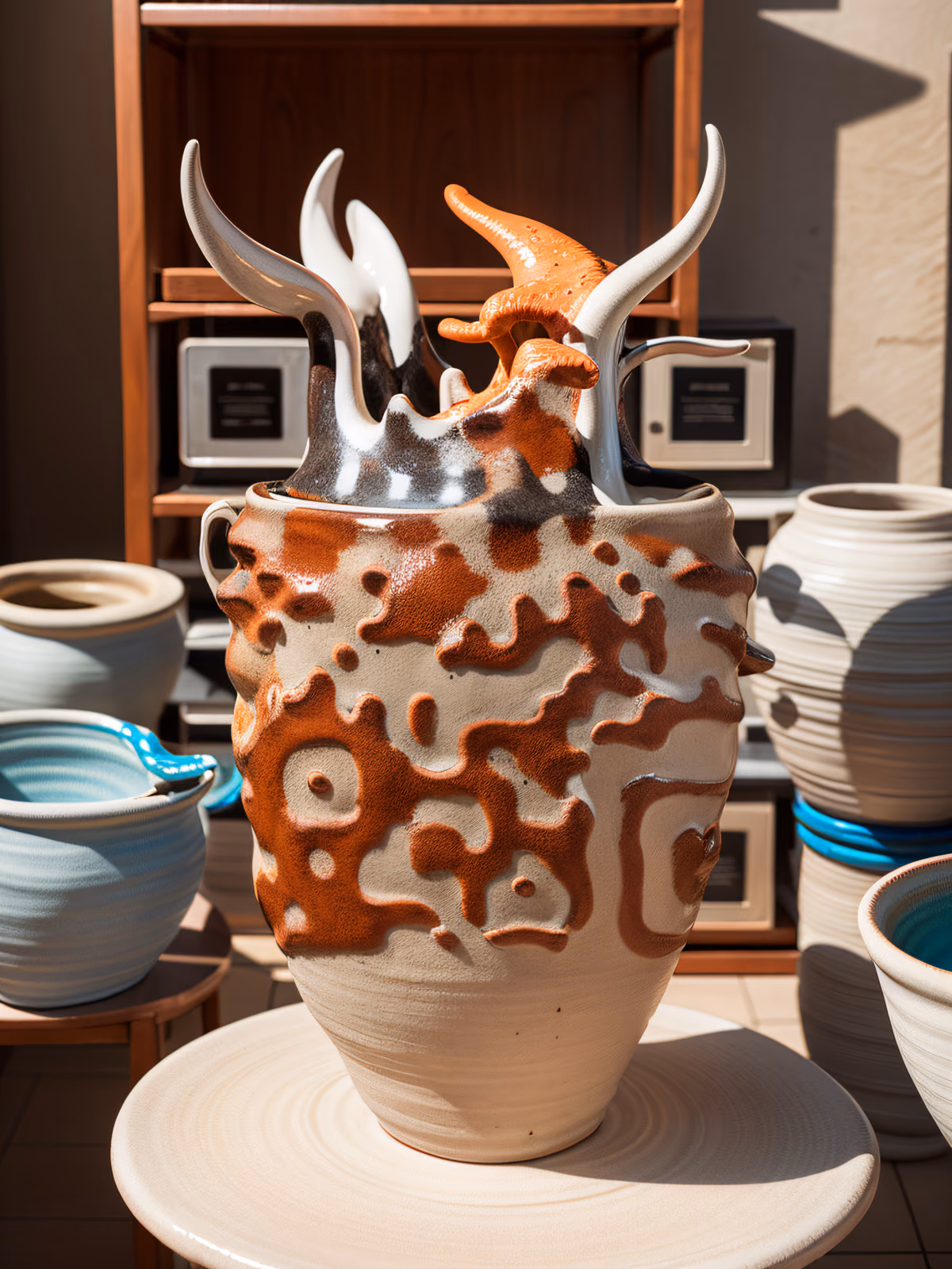 Coral Ceramic Vessel Photo QR Code Art — image 1
