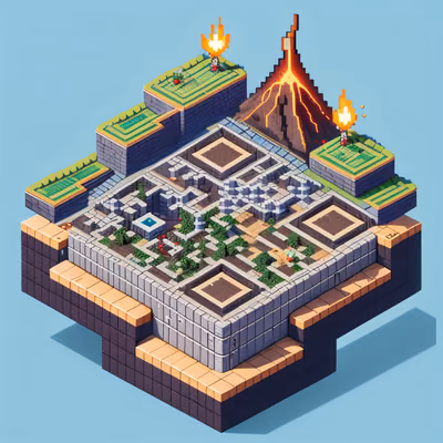 Изометрический вулкан, уровень игры: QR-код — изображение 1