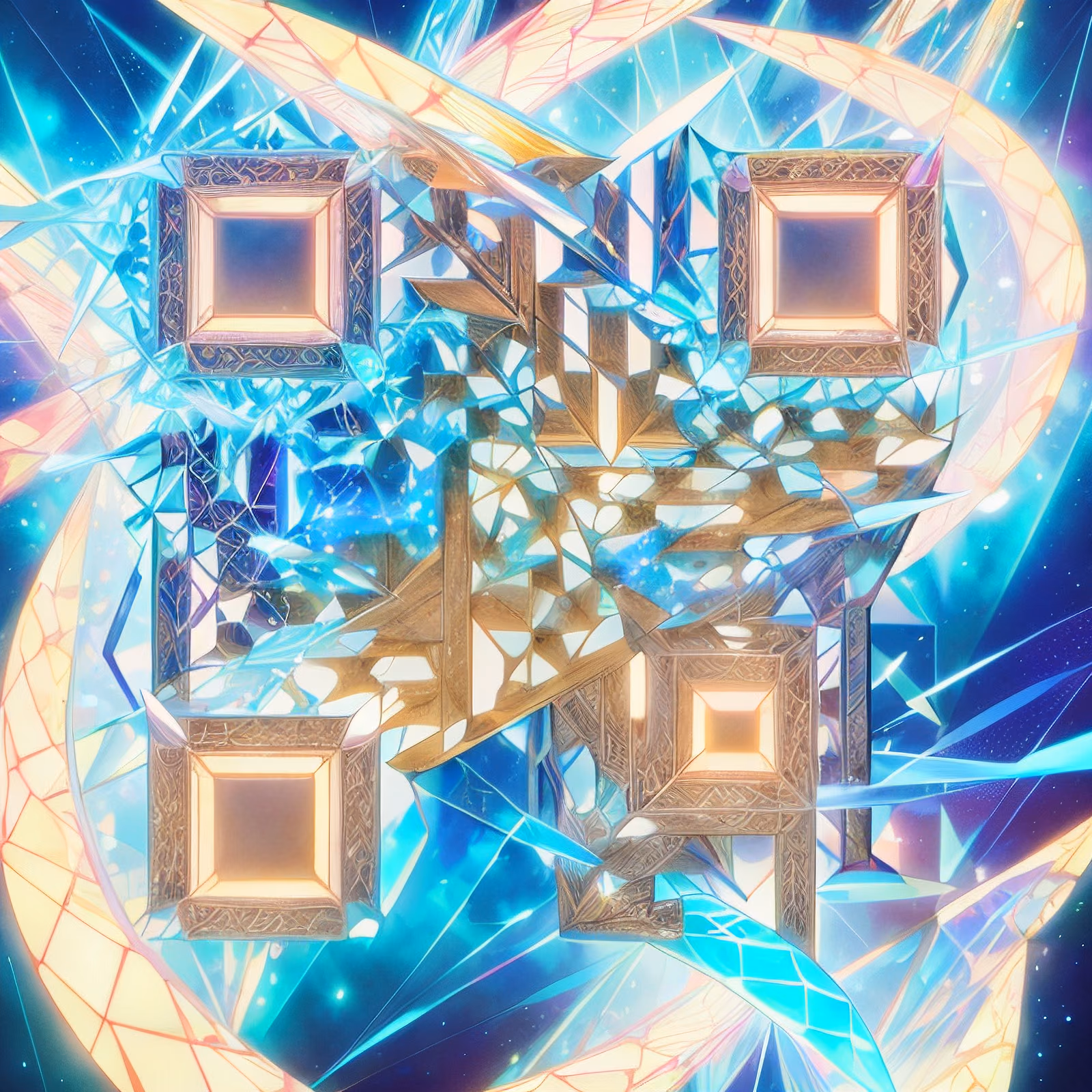 Shattered Crystal Glow Abstract QR Code for Posters — image 1