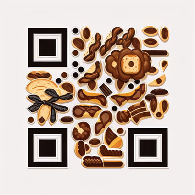 Bakery Bread Icons Vector QR Code for Packaging — image 1