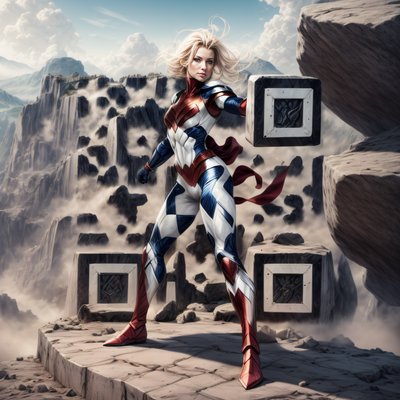 Quarry Superhero Digital Painting QR Code for Posters