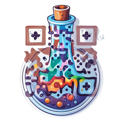 Potion Flask Vector Sticker QR Code for Stickers
