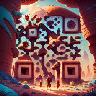 Insect Alien Hive Fantasy QR Code for Posters