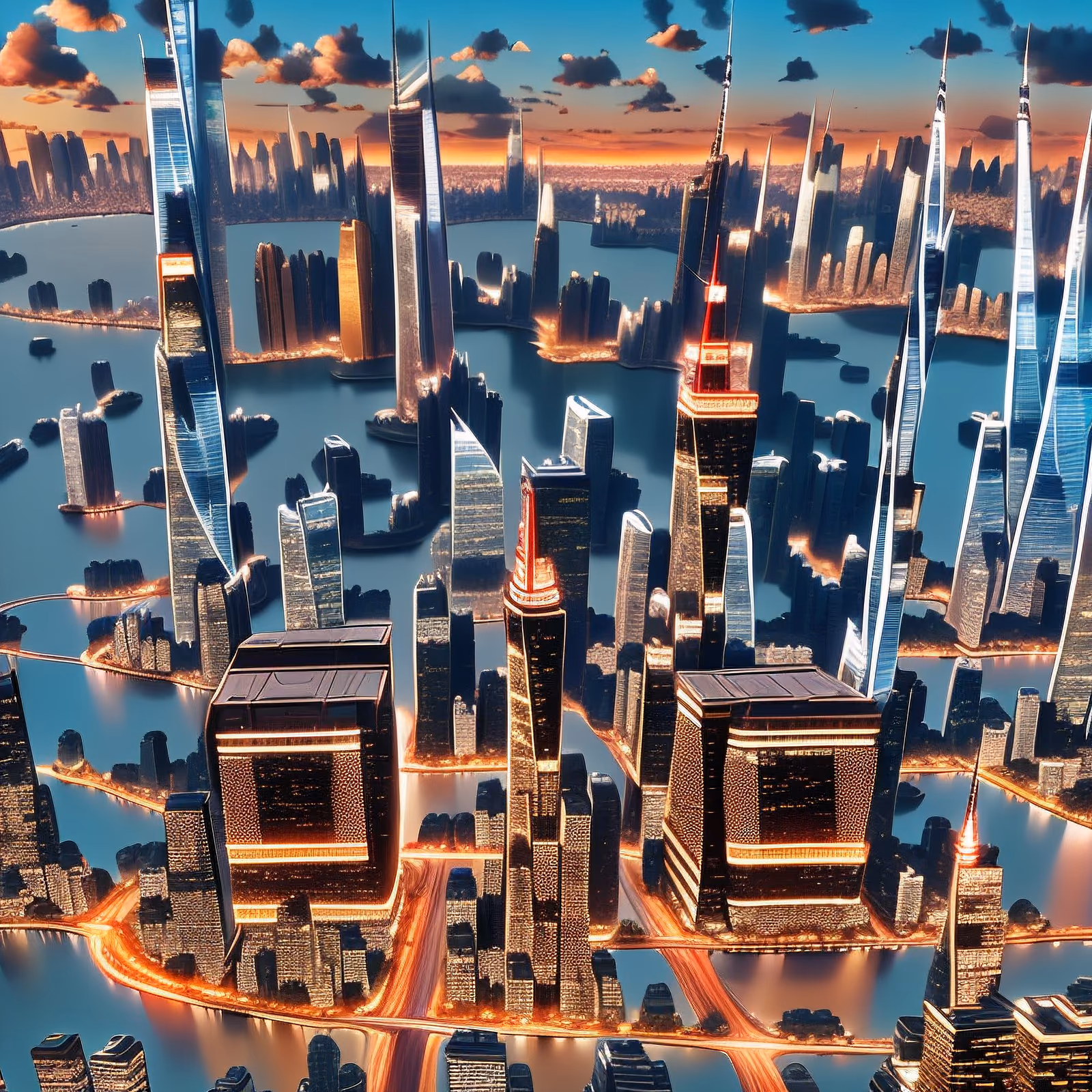 Futuristic Skyscraper Cityscape QR Code for Posters — image 1