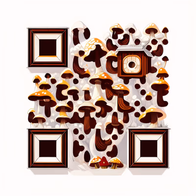 Fairy Tale Mushroom Vector QR Code for Packaging — image 1