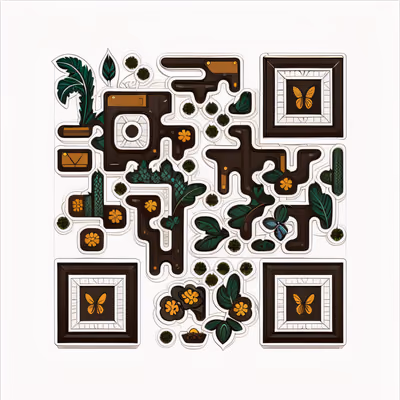 Garden Butterflies Vector Icon QR Code for Stickers — image 1