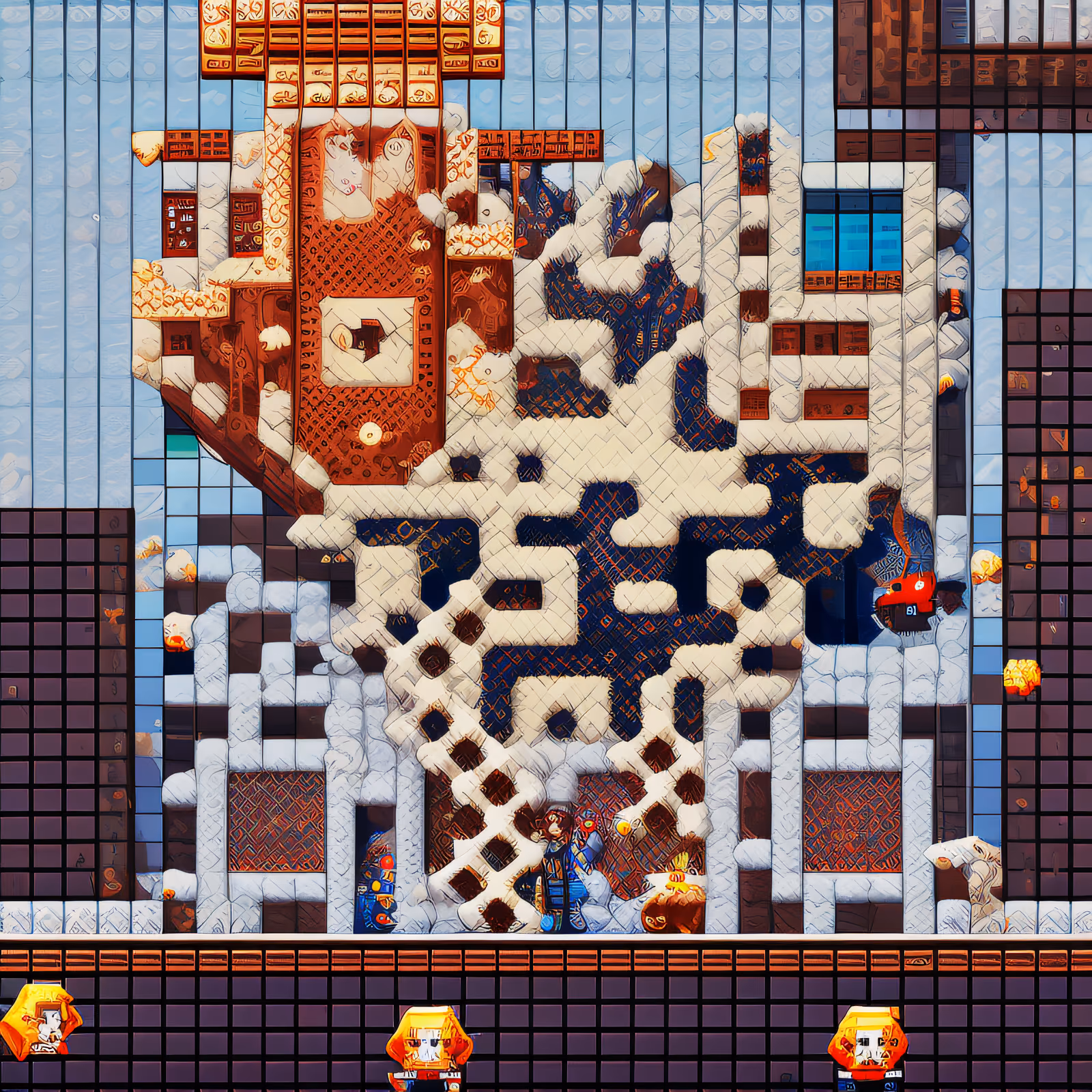 Pixel Platformer Cross Stitch QR Code for Posters — image 1