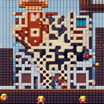 Pixel Platformer Cross Stitch QR Code for Posters