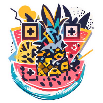 Pineapple Watermelon Vector QR Code for Stickers — image 1