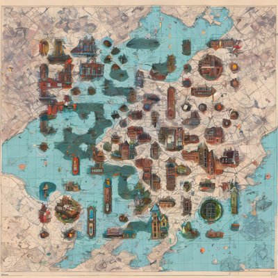 Illustrated Vintage World Map QR Code Art