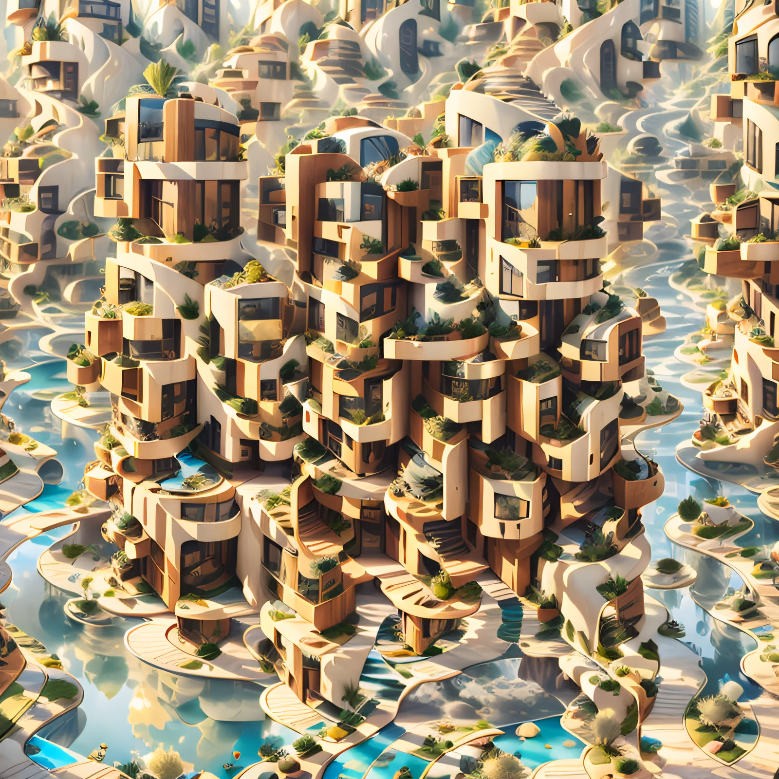Terraced Eco City 3D QR Code for Posters — image 1