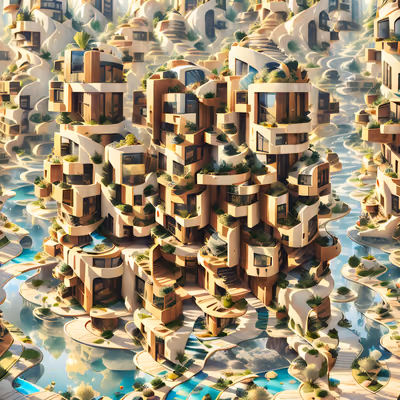 Terraced Eco City 3D QR Code for Posters — image 1