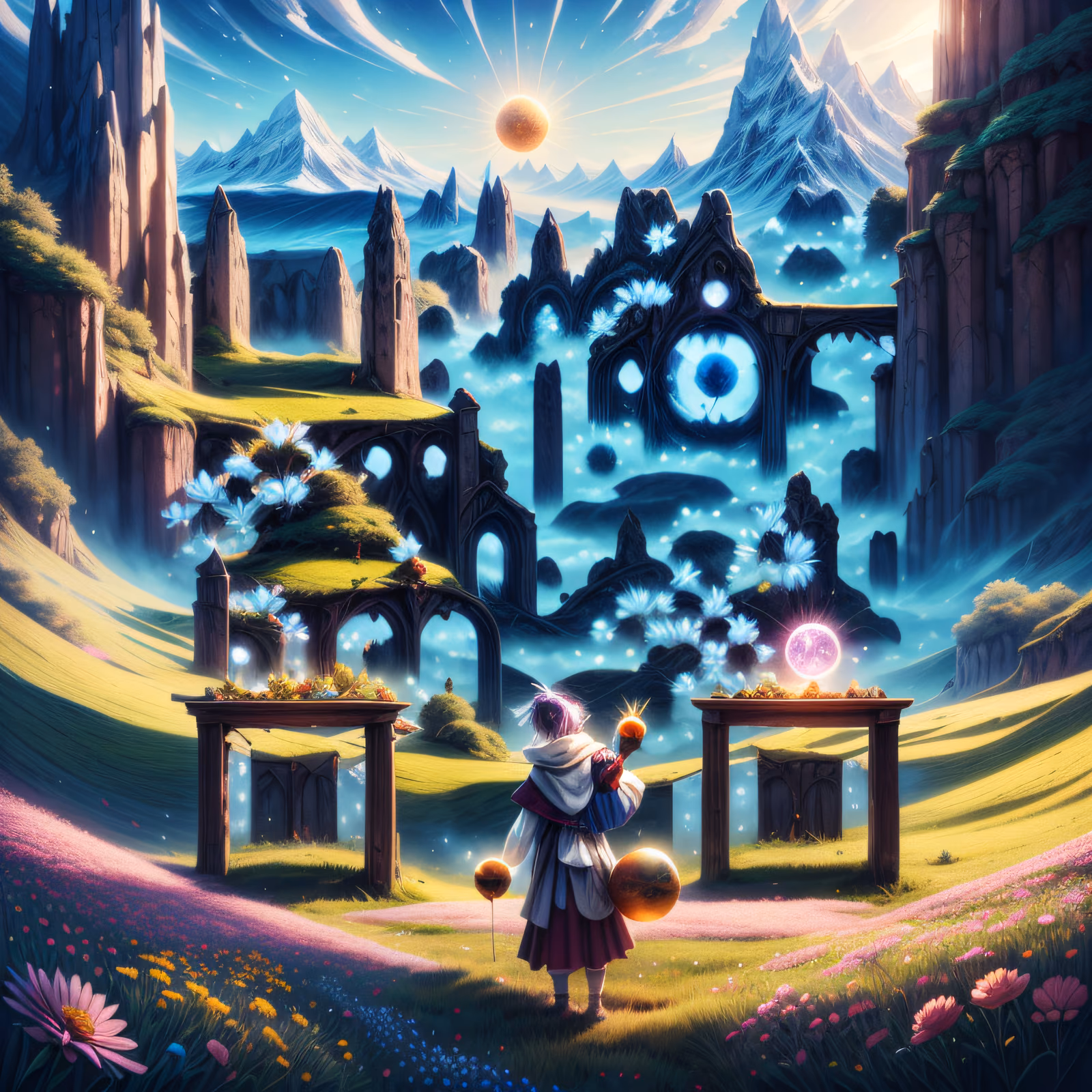 Child in Mystical Meadow Fantasy QR Code for Posters — image 1