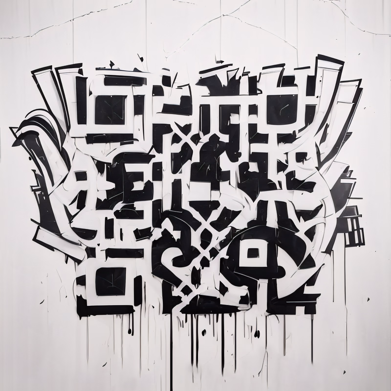 Black Graffiti Lettering Street Art QR Code for Posters — image 1