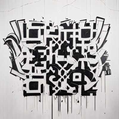 Black Graffiti Lettering Street Art QR Code for Posters