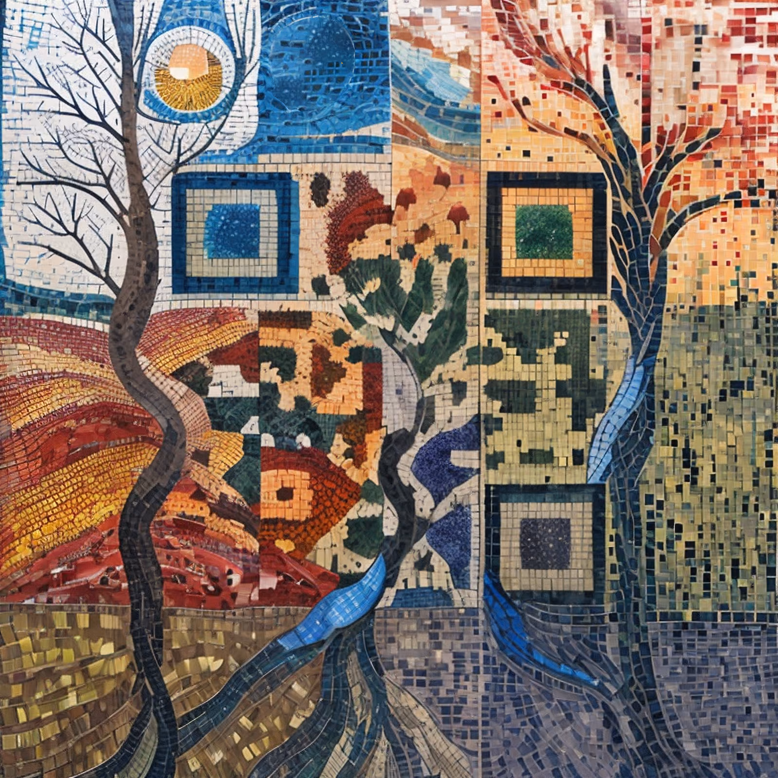 Four Seasons Tree Mosaic QR Code Art — image 1