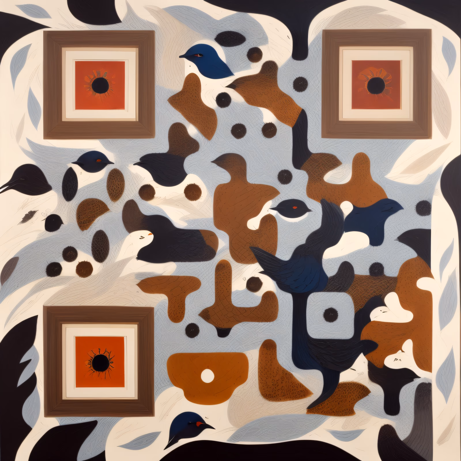Abstract Birds Painted Pattern QR Code Art — image 1