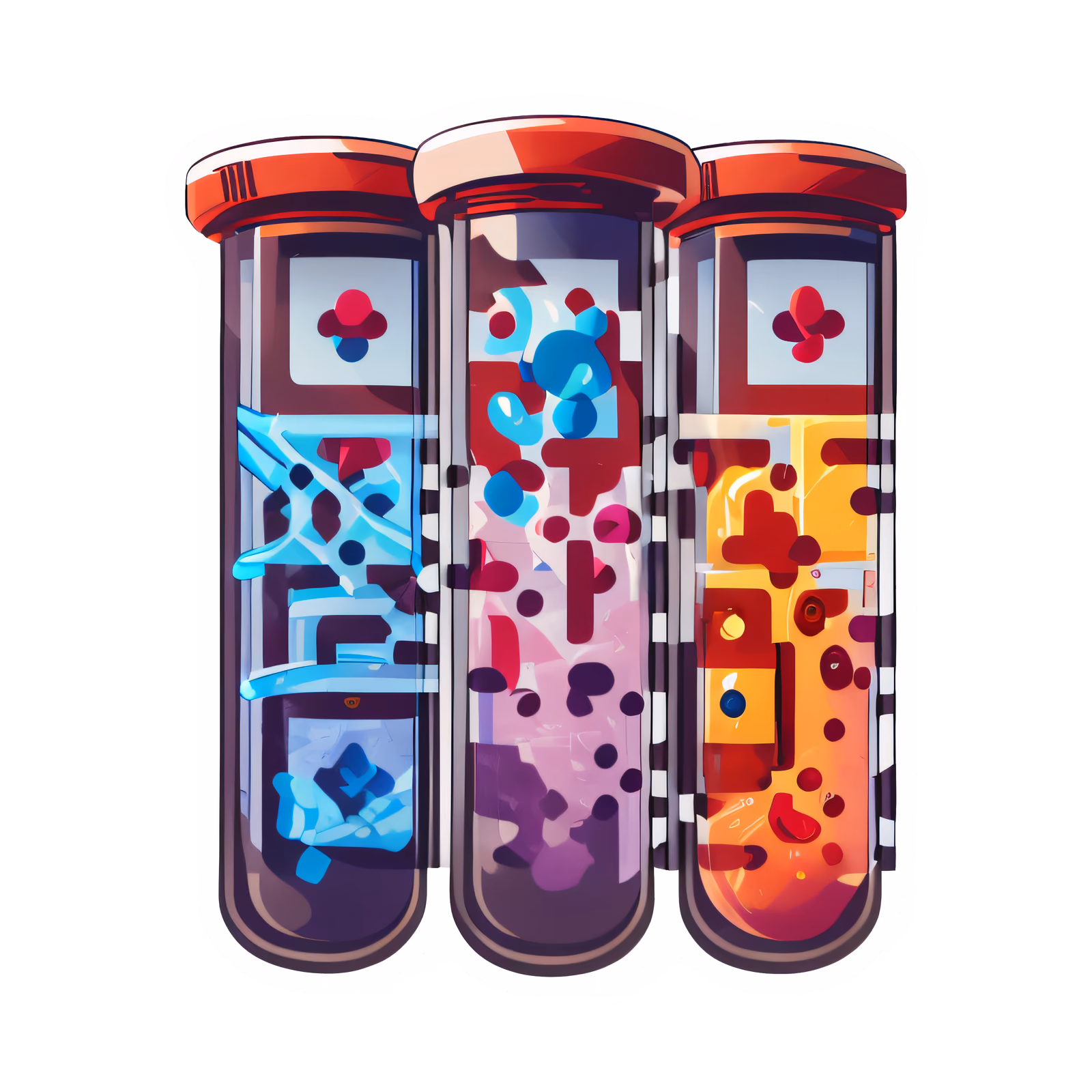 Test Tube Trio Vector QR Code for Stickers — image 1